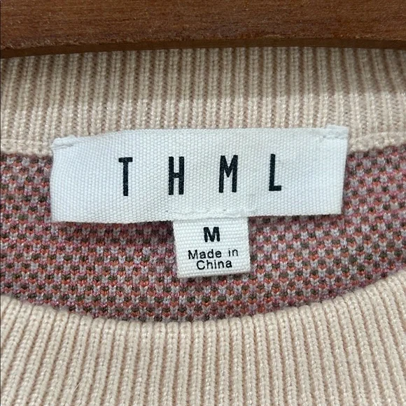 THML Cream Floral Knit Sweater Size Medium - Picture 5 of 13